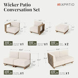 8-Piece Wicker Outdoor Patio Furniture Set with Thick Cushions for Backyard, Garden & Porch