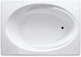 Tubs - SR6042 - Modern Acrylic Oval Rectangle Soaking Bathtub With Built-in Armrest - White Acrylic Fiberglass Drop