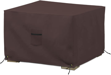Square Ottoman Cover, Heavy Duty 18 Oz Waterproof UV & Weather Resistant Patio Garden Furniture Stool Protector