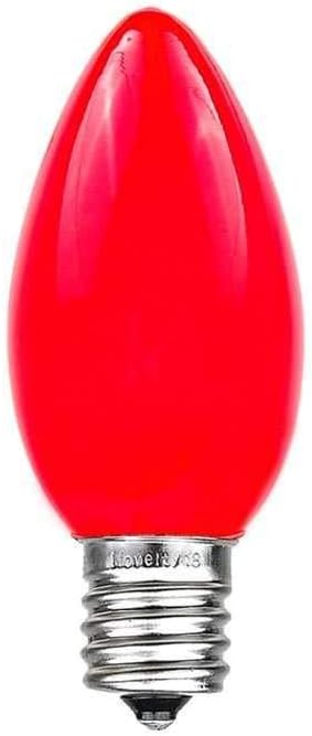 C7 Red Ceramic Christmas Lights Set, Retro E12 Base