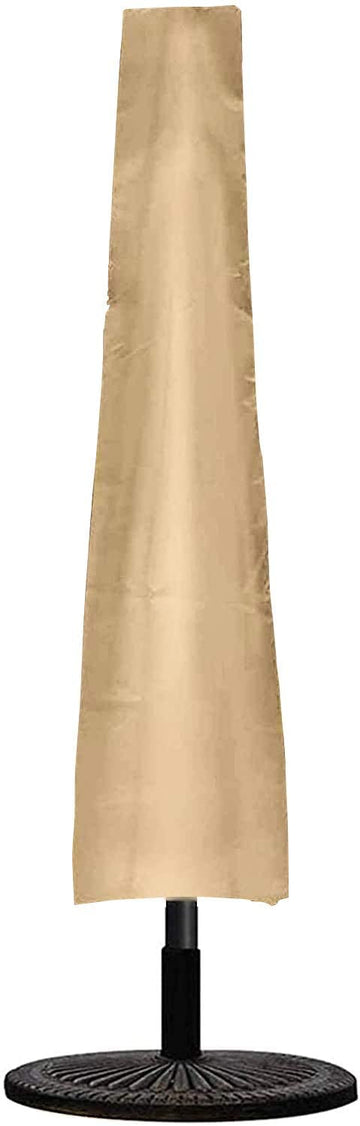 Patio, 600D Oxford Fabric, Waterproof Outdoor Cover with Zipper for 7ft to 11ft Garden Umbrella, Khaki