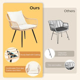 5-Piece Wicker Outdoor Patio Furniture Set - Conversation | Beige All-Weather Resistant for Patio, Garden & Porch