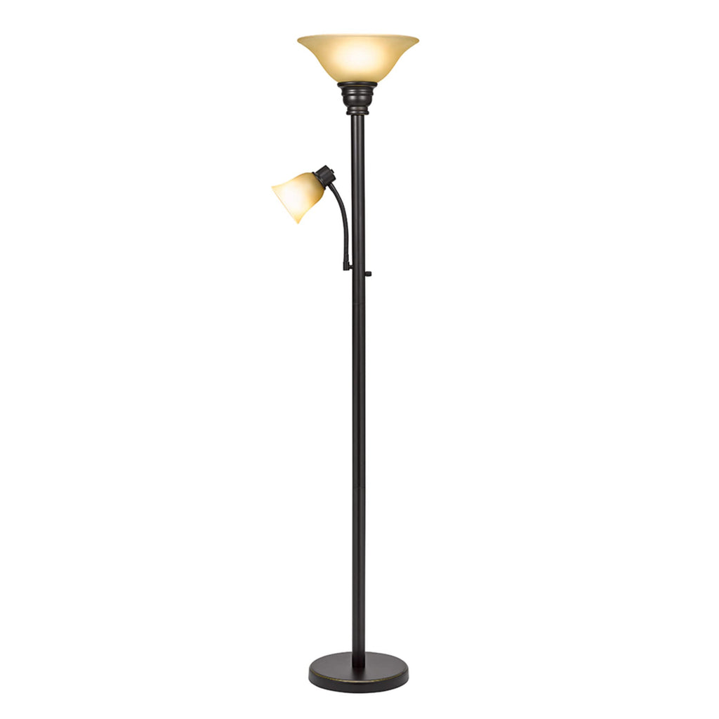 Transitional Uplight Floor Lamp with Reading Light, Standing Lamp, Living Room Light, LED Bulb NOT Included,71", Dark
