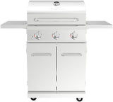 3-Burner Propane Gas Grill, 40,500 BTU Stainless Steel BBQ Grill with Foldable Side Shelves, 591 Sq. In. Cooking Area for Patio and Backyard