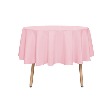 Round Tablecloth 48 Inch Fits 20-36 Inch Tables, Pink