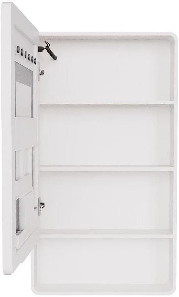 19.69" x 35.43" LED Bathroom Medicine Cabinet, Wall Mounted Mirror Cabinet with Warm LED Light, Anti-Fog Mirror
