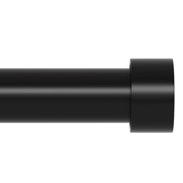 Extra Long Curtain Rod for Windows 30 to 240 inch, Heavy Duty Curtain Rods with Modern End Caps, 1 inch Black Drapery