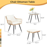 5-Piece Wicker Outdoor Patio Furniture Set - Conversation | Beige All-Weather Resistant for Patio, Garden & Porch