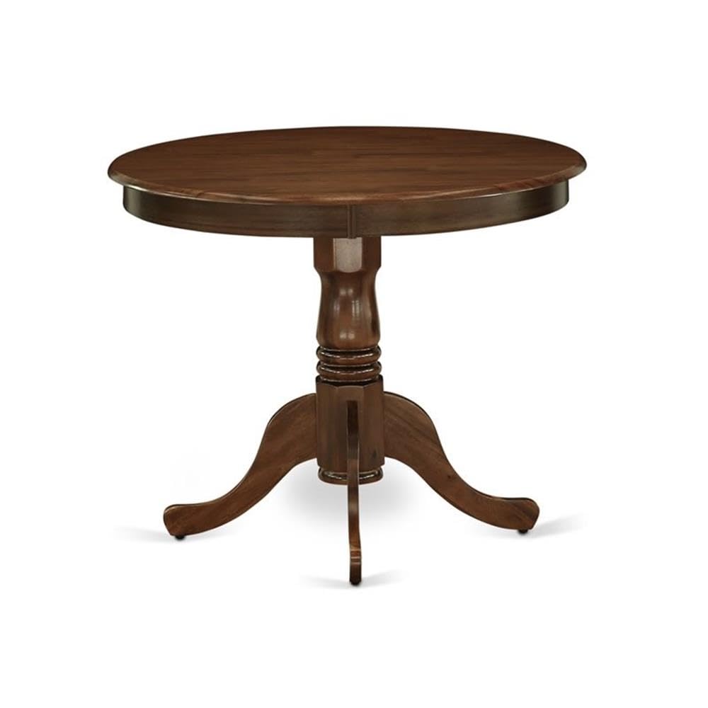 West Furniture ANT-AWA-TP Antique Modern Kitchen Table - a Round Dining Table Top with Pedestal Base, 36x36 Inch