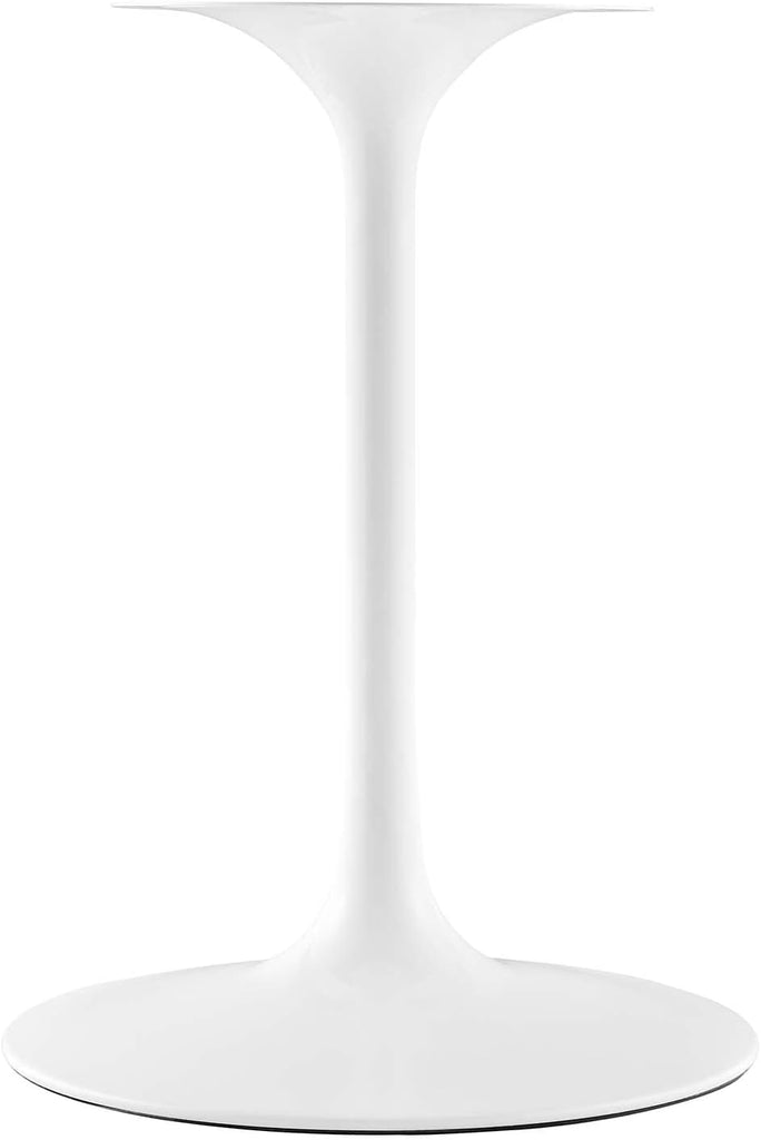 Inspired Tulip Style Oval Pedestal Dining Table — White Base / Marble Top, 48″ Oval