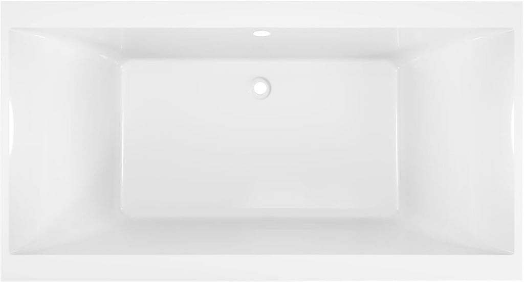 VTPN673619C 67-Inch Acrylic Drop-In Tub with Reversible Drain, Glossy White