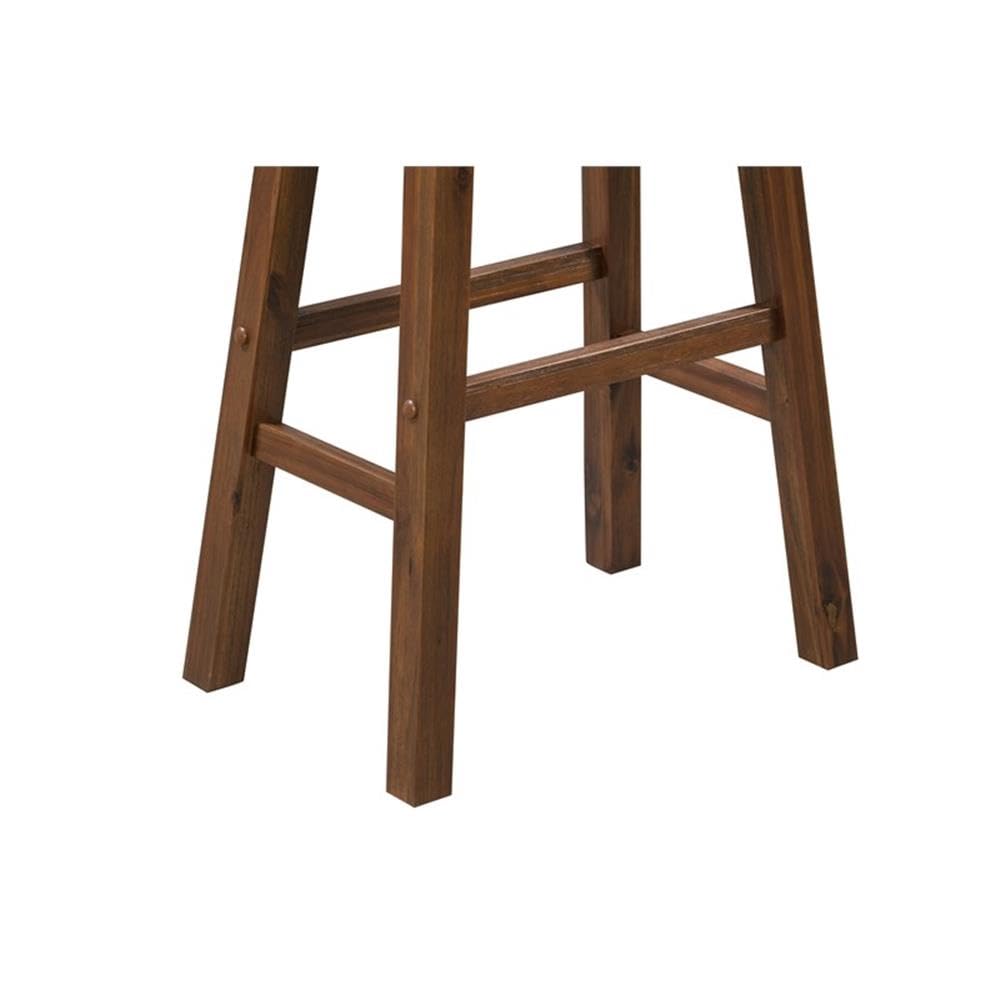 Inspired Platner Style Sonoma Backless Saddle Kitchen Bar Stool - Chestnut Wire-Brush - Set of 2
