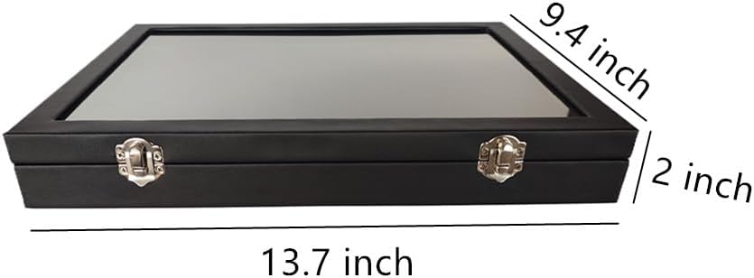 Wooden Jewelry Organizer Tray Box with Clear Lid, Travel Rectangle Organization Storage Box with Metal Clasp, Velvet