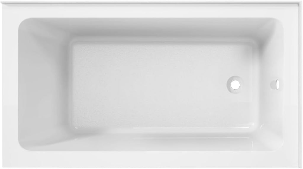 VTAP5430R22TS 54-Inch Acrylic 2-Wall Corner Alcove Tub with Right Hand Drain, White