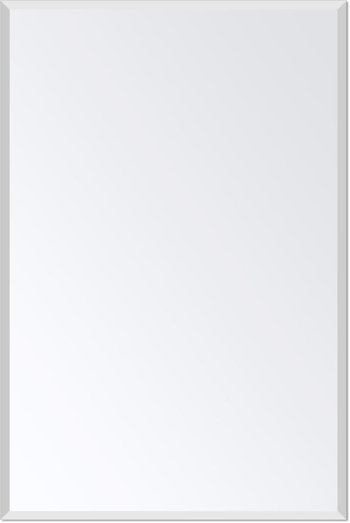 Frameless Bathroom Mirror for Wall, Rectangle Beveled Edge Mirror for Over Sink, Tempered Glass, Shatterproof, Hangs