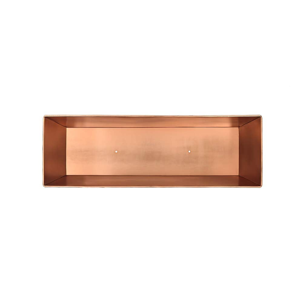Plain Copper Window Flower Box Planter- Medium (23 1/4"L x 7 3/4"W x 7 1/2"H)