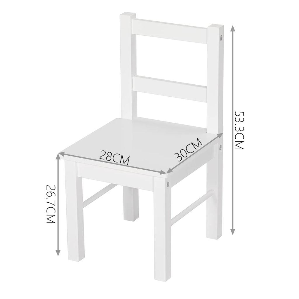 Child's Wooden Chair Pair for Play or Activity, Set of 2, White