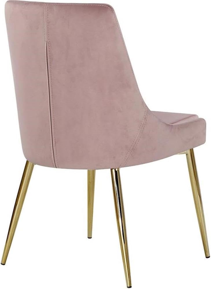 Modern, Contemporary Velvet Upholstered Dining Chair with Sturdy Metal Legs, Set of 2, 19.5" W x