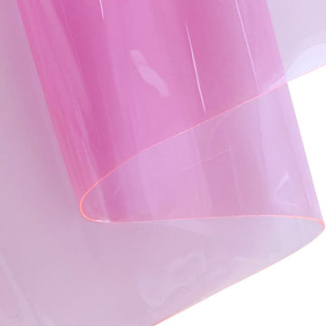 12 Gauge Clear Tinted Plastic Vinyl, 16"x48" See Through Vinyl Fabric-Light Pink