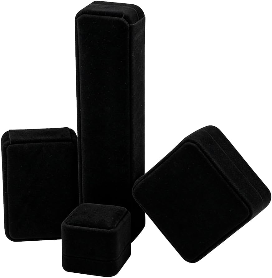 Velvet Jewelry Gift Boxes for Bracelet Necklace Pendant Ring Earring Display Case Jewelry Box Storage - Set of 10