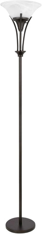 63361 Gatineau 71" Dark Bronze Floor Lamp with Alabaster Glass Shade