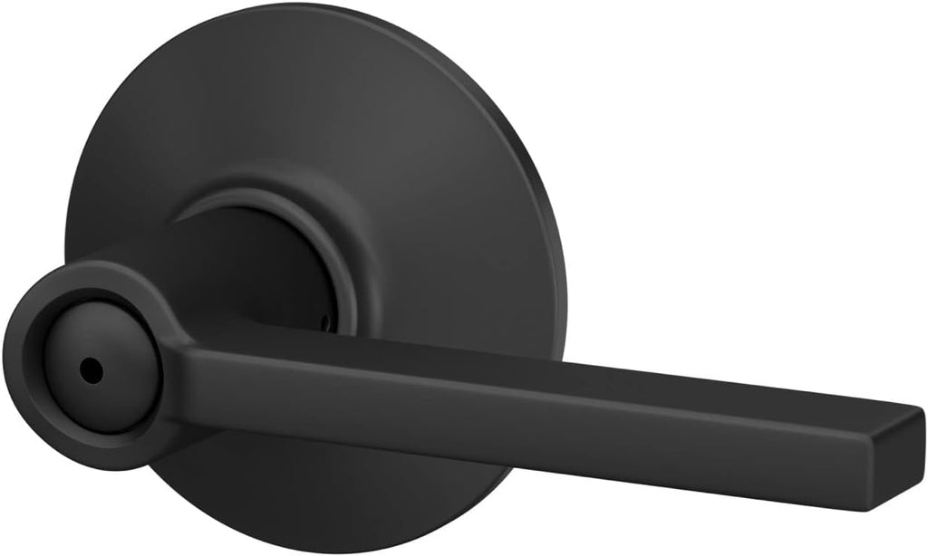 F40 V LAT 622 Latitude Door Lever, Bed & Bath Privacy Lock, Matte Black