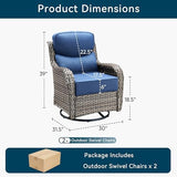 2-Piece Outdoor Patio Furniture Set - Swivel with Thick Cushions for Patio, Garden & Porch