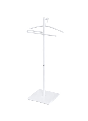 VL17242 Kumo Freestanding Metal Valet Stand Organizer with Removable Hanger, Trouser Bar, White, 11.5" W x