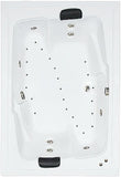 72 in. x 54 in. Acrylic Rectangular Drop-In Combination Bathtub with Center Drain in White