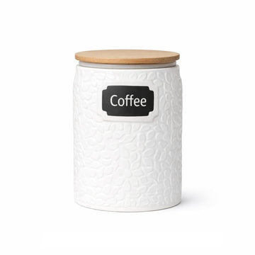 Ceramic Canister for the Kitchen (52oz/1537ml) - Airtight Kitchen Counter Storage with Bamboo Lids, Decorative Flour