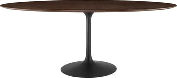 Inspired Tulip Style Oval Pedestal Dining Table — Black Cherry Walnut, 78″ Oval