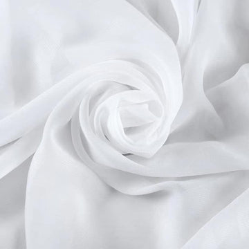 White Chiffon Fabric by The Yard 59" Wide, 10 Yards Continuous