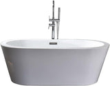 Lure 59 in. Freestanding Acrylic Flatbottom Soaking Bathtub in White