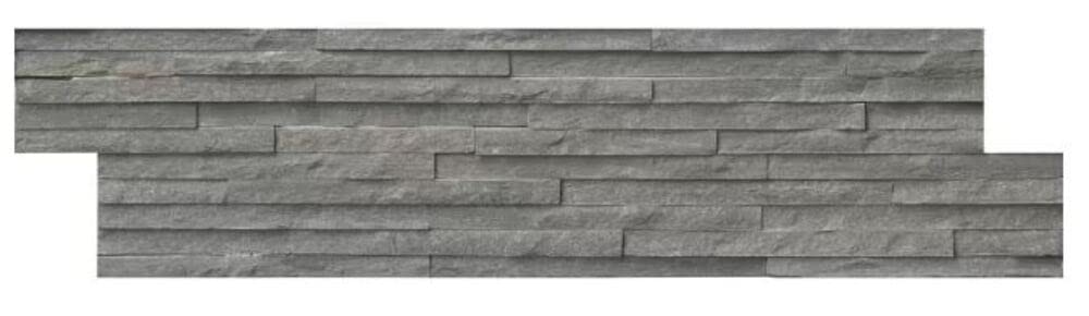 Grey Charcoal Marble 6 in. x 24 in. Natural Stone Ledger Wall Panel Split Face Finish for Backsplash, Accent