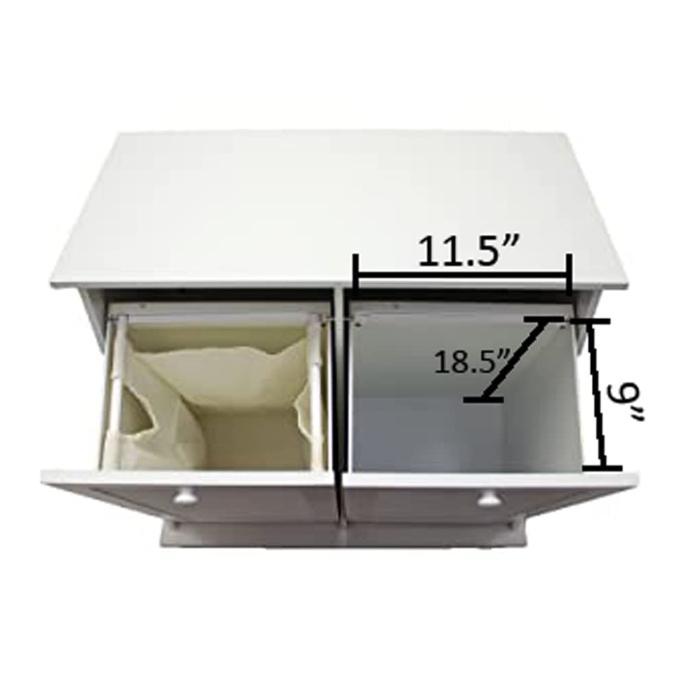 Dual Hamper Tilt Out Laundry Sorter, White