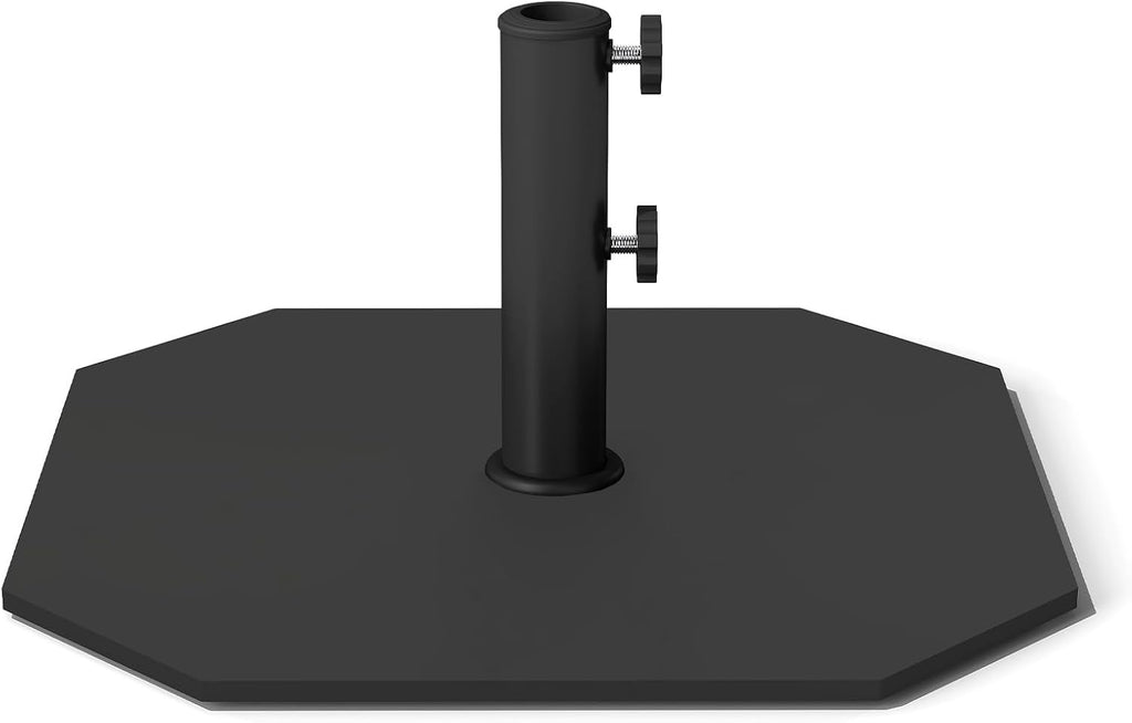 44 lb Steel Plate Patio Umbrella Base, Square Heavy Duty Stand Weight with 4 Anti-Slip Pads Table Umbrella, Black