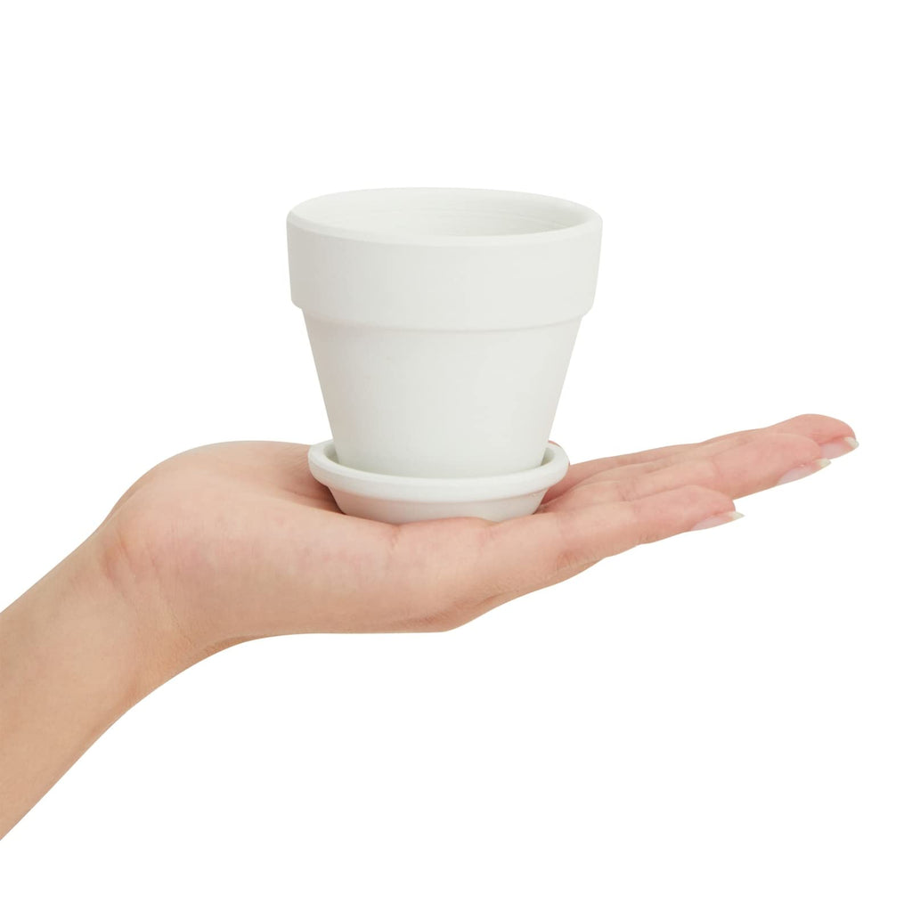 Mini Terracotta Pots - Pot with Drainage Hole - Versatile Succulent & Herb Planter - Paintable White Planter for
