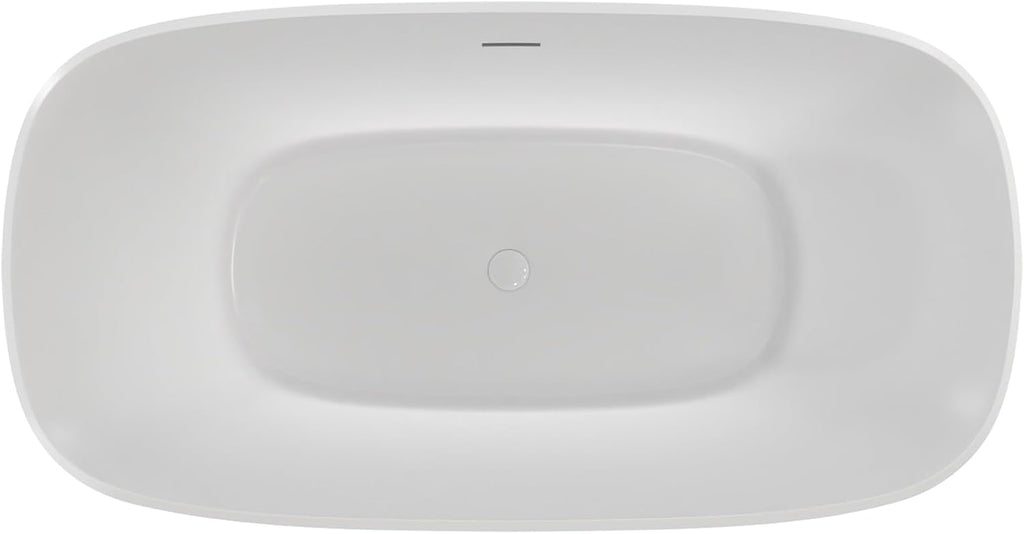 Elegance 59 in. L x 31 in. W x 23-5/8 in. H Freestanding Acrylic Bathtub, White Drain