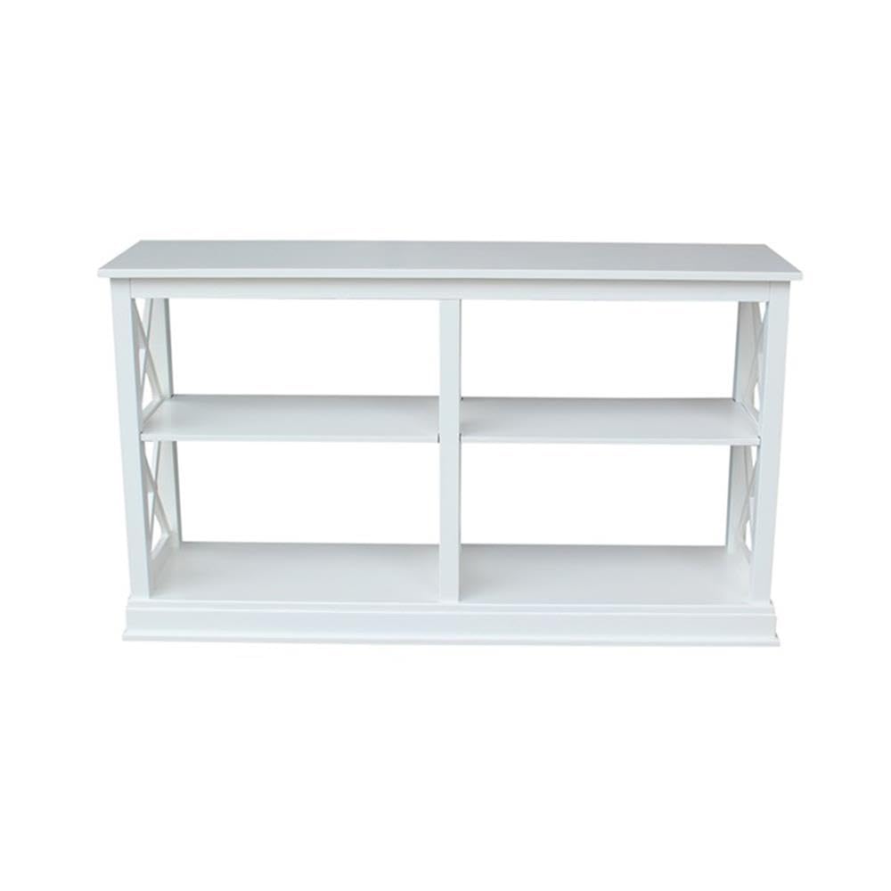 Hampton Sofa Server Table With Shelves, Standard, White