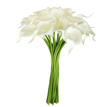 18pcs Real Touch Artificial Calla Lily for Decoration, Outdoor Wedding Bouquets, Lifelike Faux, Garden, Party, and