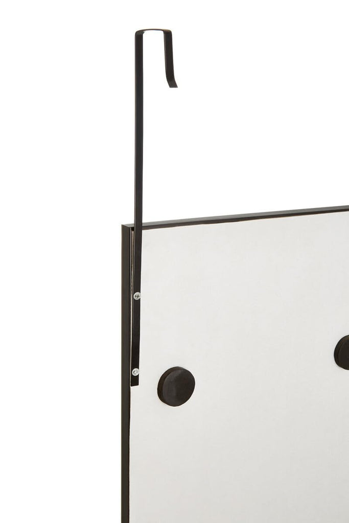 Over Door Grey Plastic Frame Mirror Space-Saving Design, Durable and Slim, Easy to Install, Minimalist Style, 34 x