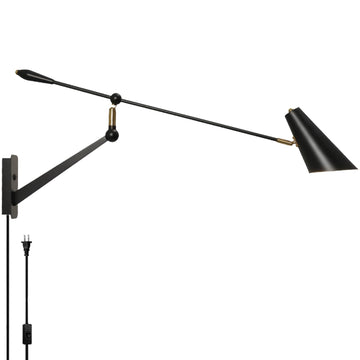 Adjustable Directional Plug in Swing Arm Wall Sconce, E26 Base