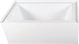 VTAP603222L Aqua Eden 60-Inch Acrylic Alcove Tub with Left Hand Drain Hole, L 60" x W 32" x H 21-5/8"D, White