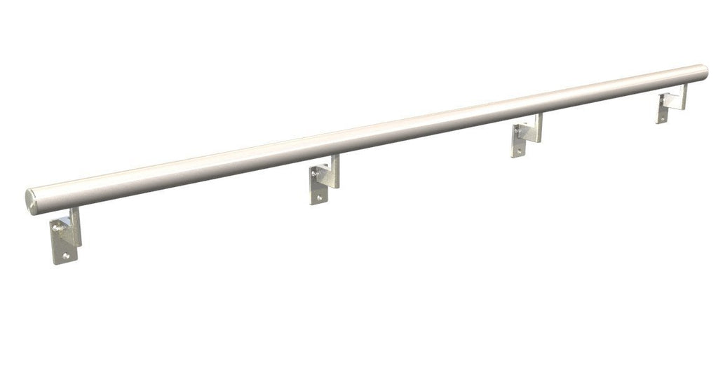 Champagne 6ft Flush Handrail Kit - Complete Indoor/Outdoor Stair Handrail - Modern 1.6" Round Satin-Anodized Aluminum