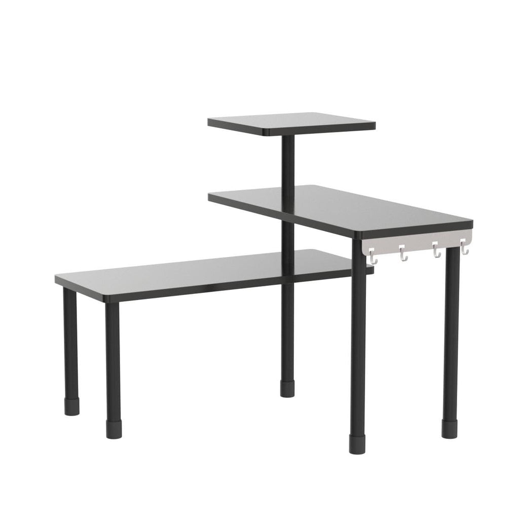 3-Tier Bathroom Countertop Corner Shelf Organizer, Black