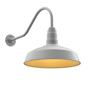 Dusk to Dawn | Gardena Barn Light | Outdoor Wall Mounted | 16" Dome | 23" Gooseneck | Farmhouse Light Made in America