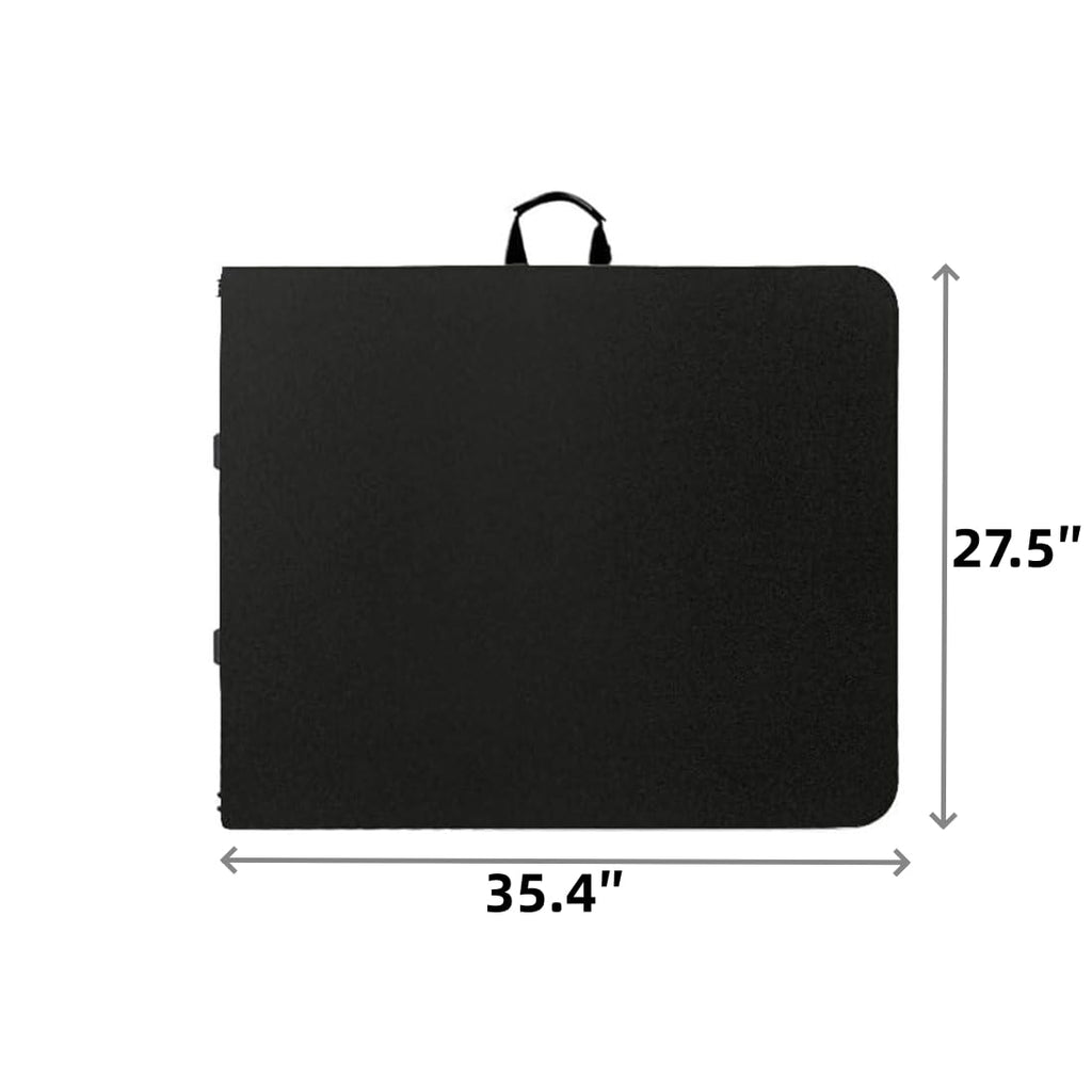 Folding Table 6ft, Foldable Table with Built in Handle & Steel Legs, Smooth HDPE Tabletop, Heavy Duty Folding