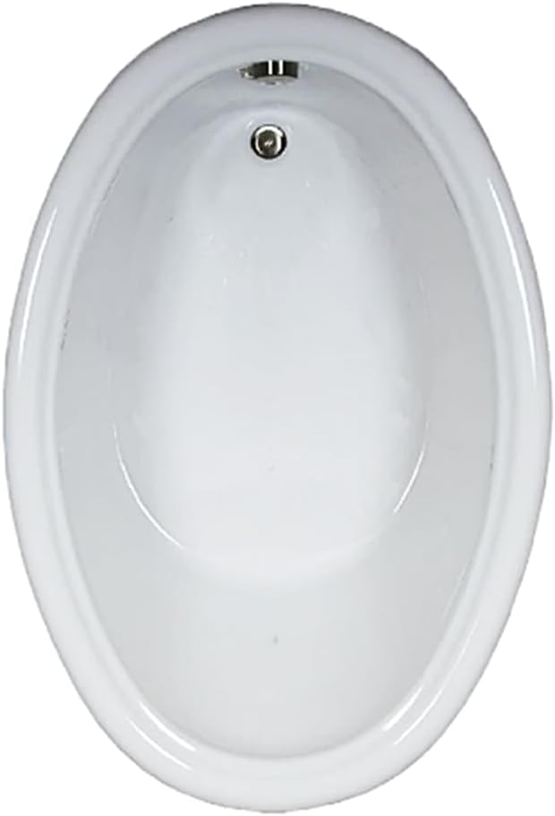 60 in. x 42 in. Acrylic Oval Drop-In Soaking Bathtub with Reversible Drain in Biscuit