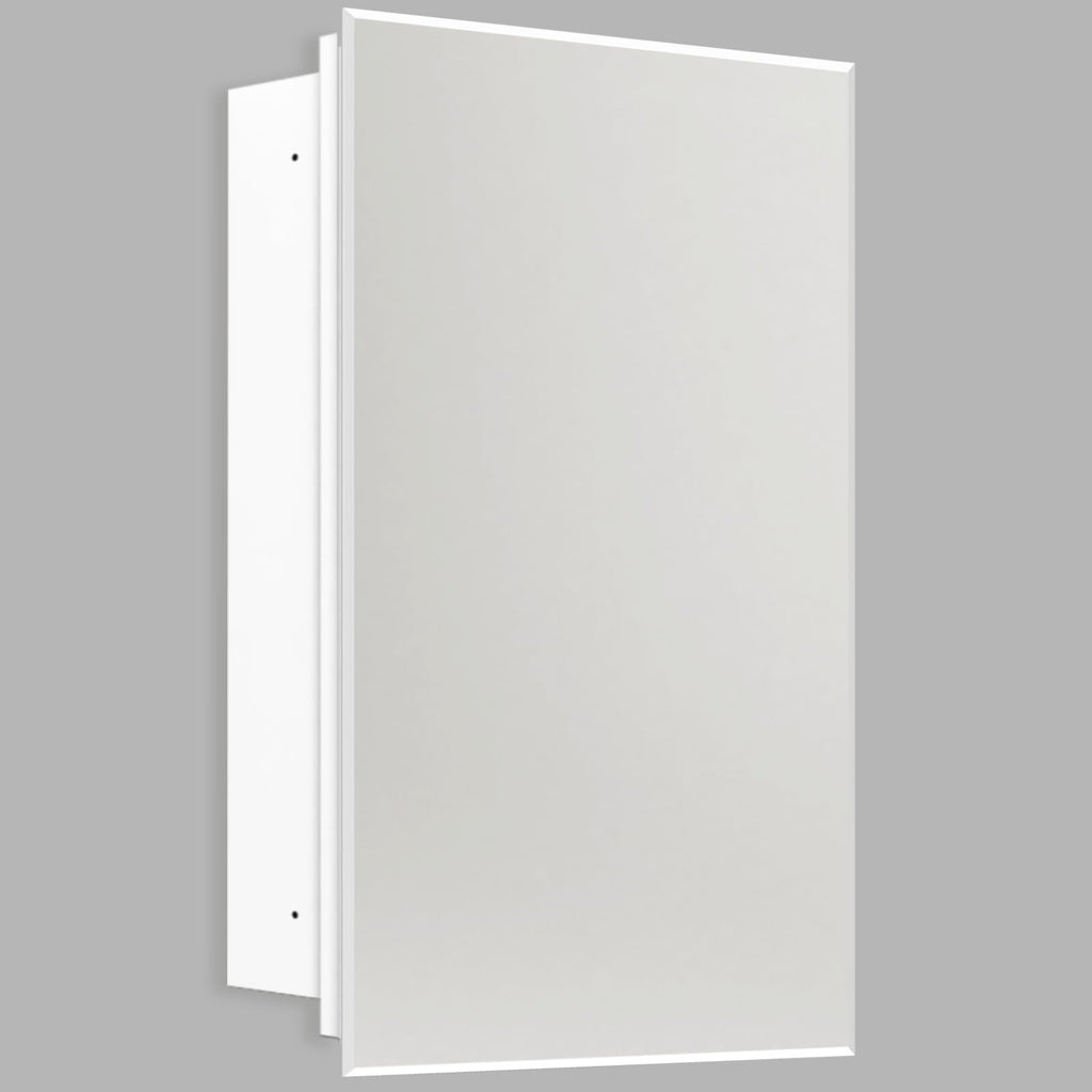 Bathroom Medicine Cabinet with Mirror, 20x26 Inch Rectangular Beveled Mirror Cabinet, Wall Mounted Metal Cabinet