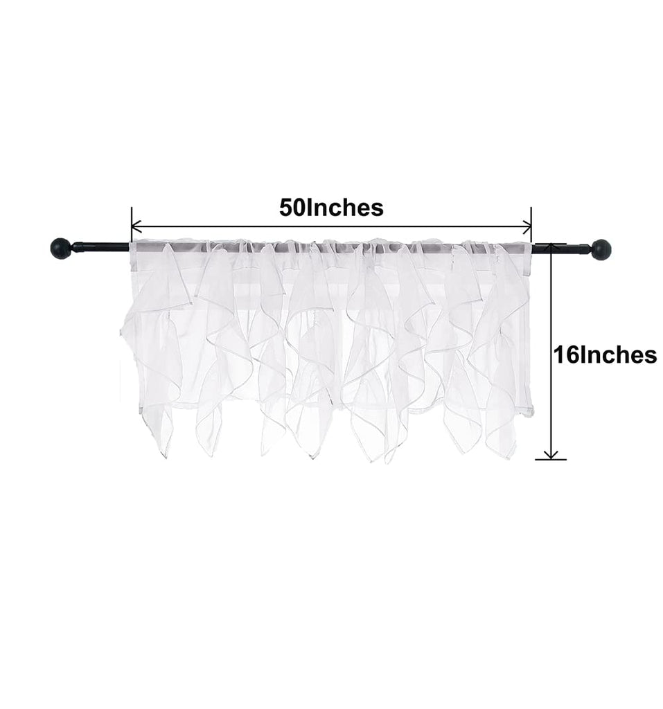 Ruffled Voile Semi Sheer Curtain Valance, Kitchen Living Room Shabby Chic Ruffle Valance Curtains, Girls Daughters